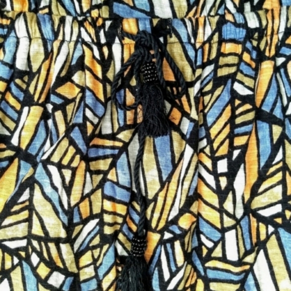 Lucky Brand Tassel Blouson Geometric Print Dress - Picture 3 of 12